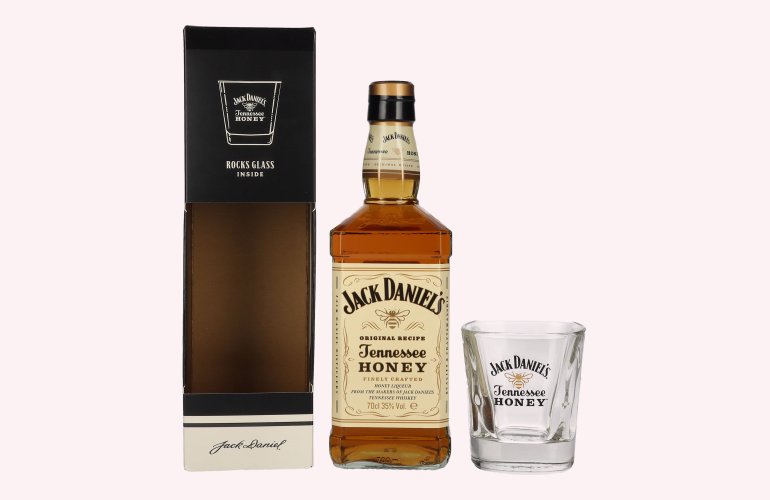 Jack Daniel's Tennessee HONEY 35% Vol. 0,7l in Geschenkbox mit Rocks Glas