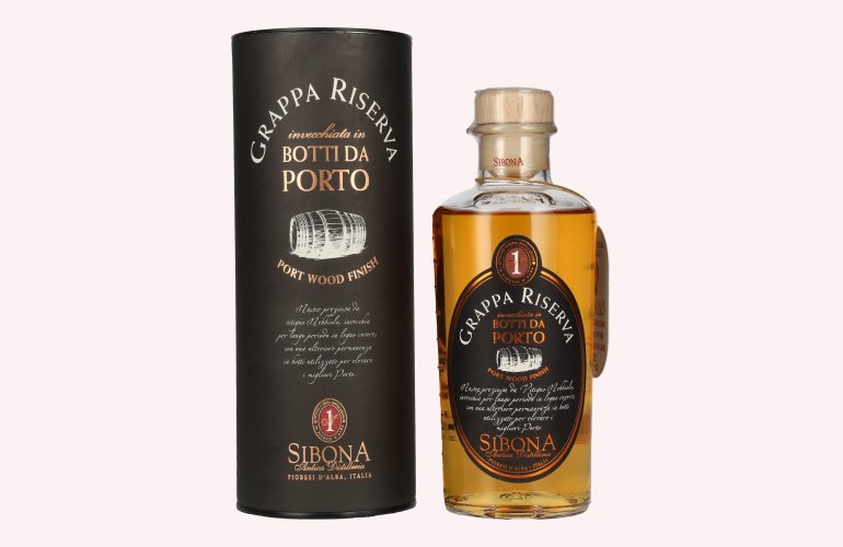 Sibona GRAPPA RISERVA Botti da PORTO 40% Vol. 0,5l in Geschenkbox