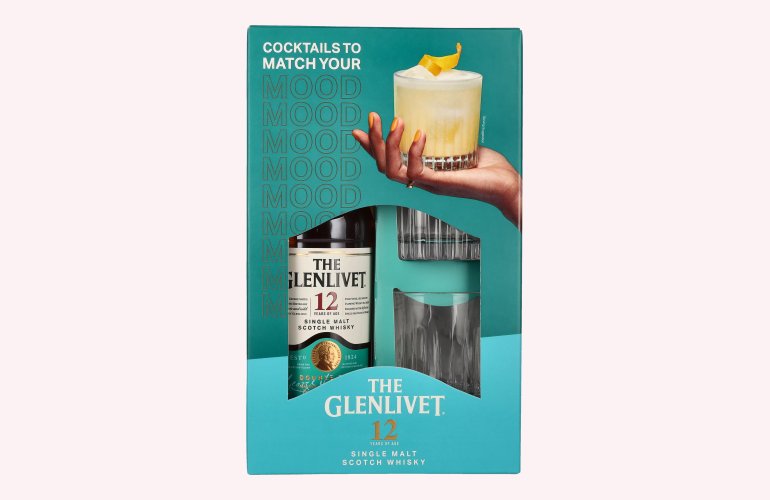 The Glenlivet 12 Years Old DOUBLE OAK 40% Vol. 0,7l in Geschenkbox mit 2 Gläsern