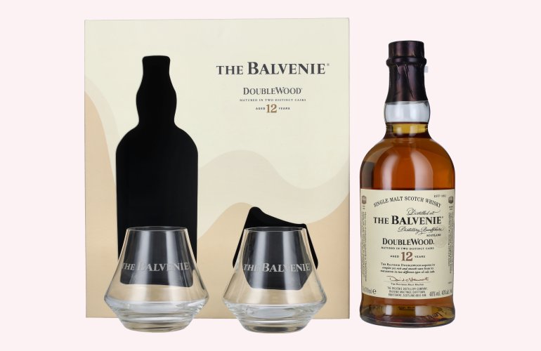 The Balvenie 12 Years Old Double Wood 40% Vol. 0,7l in Geschenkbox mit 2 Gläsern