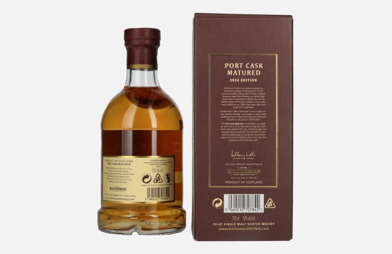 Kilchoman PORT CASK MATURED Limited Edition Single Malt Scotch Whisky 2024 50% Vol. 0,7l in Geschenkbox