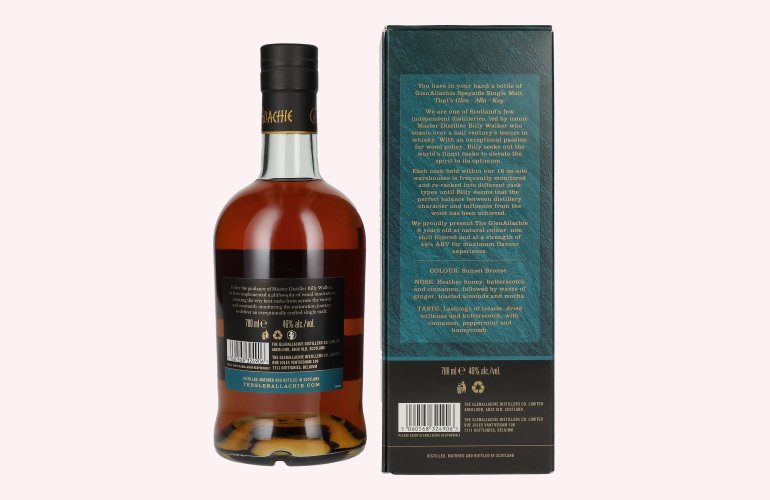 The GlenAllachie 8 Years Old Speyside Single Malt 46% Vol. 0,7l en boîte cadeau
