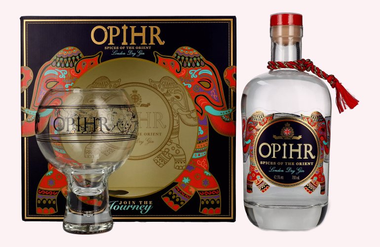 Opihr ORIENTAL SPICED London Dry Gin 42,5% Vol. 0,7l in Geschenkbox mit Globe-Glas