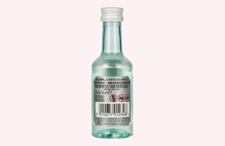Bacardi Ron Carta Blanca Superior 37,5% Vol. 0,05l PET