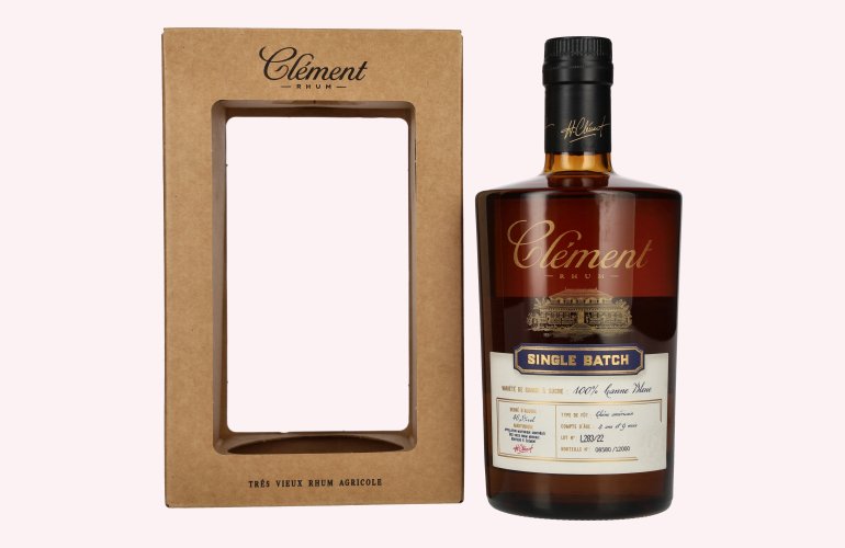 Clément Trés Vieux Rhum Agricole SINGLE BATCH 100% Canne Bleue 46,5% Vol. 0,5l in geschenkverpakking