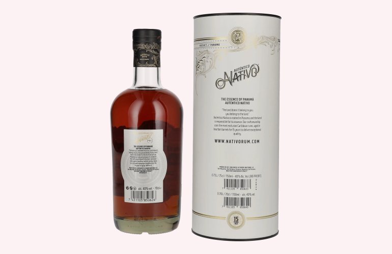 Auténtico Nativo 15 Years Old Rum 40% Vol. 0,7l in Giftbox
