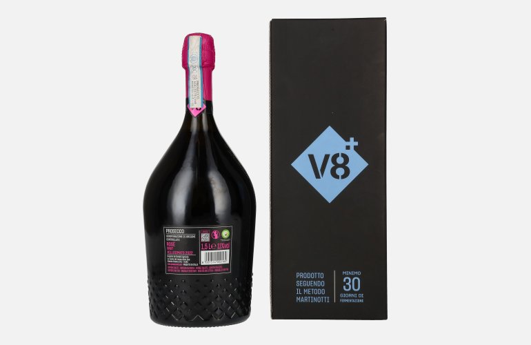 V8+ LELE Prosecco Rosé Brut Millesimato DOC 2022 11% Vol. 1,5l en boîte cadeau