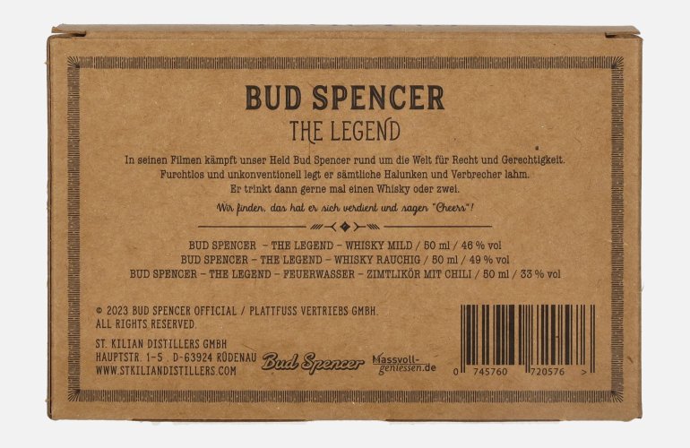 Bud Spencer THE LEGEND Miniset 42,7% Vol. 3x0,05l in Geschenkbox