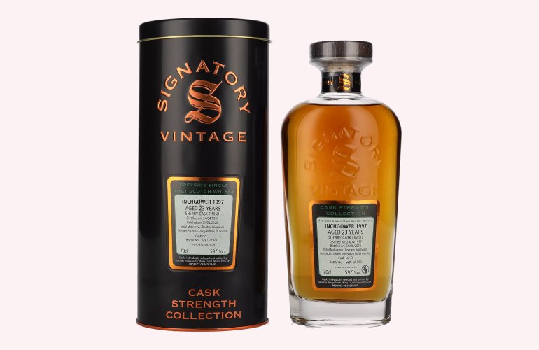 Signatory Vintage INCHGOWER 23 Years Old Cask Strength 1997 59,5% Vol. 0,7l in Tinbox