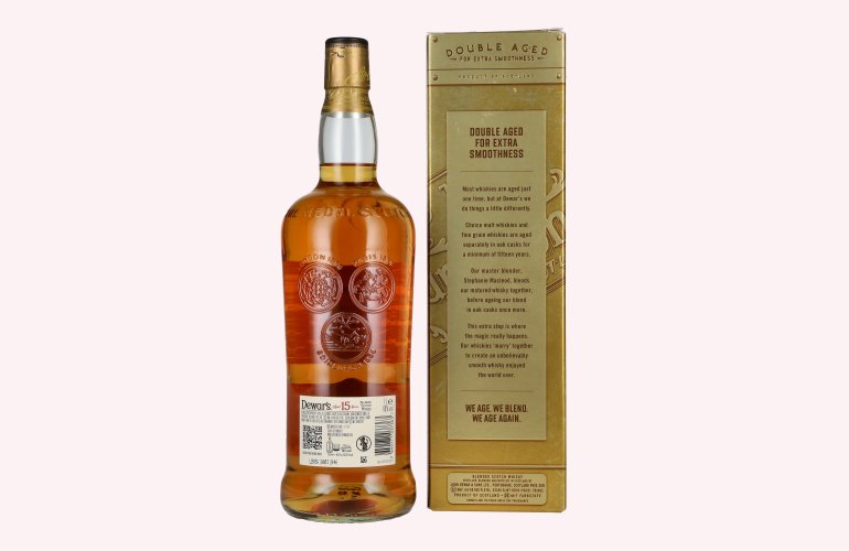 Dewar's 15 Years Old Double Aged Blended Scotch Whisky 40% Vol. 1l en boîte cadeau