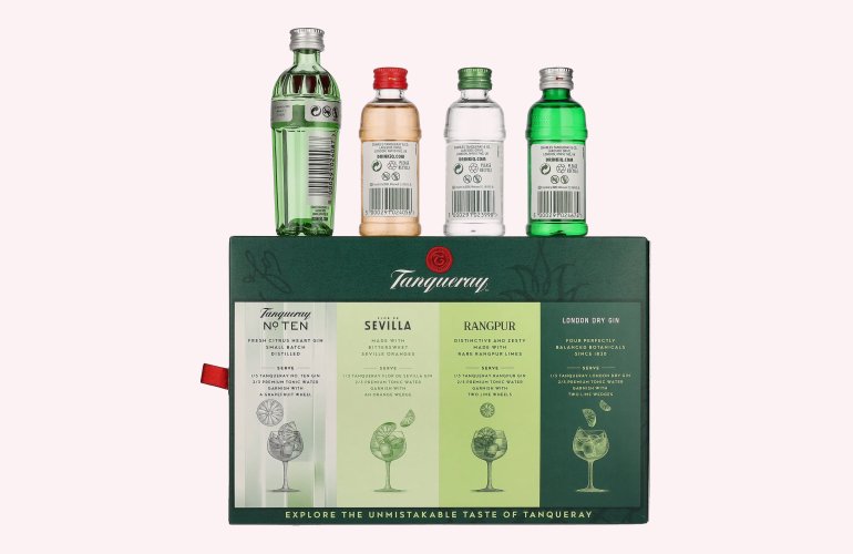 Tanqueray Gin Miniaturen Set 43,3% Vol. 4x0,05l in geschenkverpakking