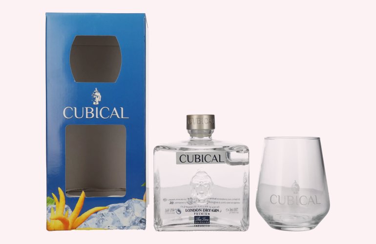 Cubical Premium London Dry Gin 40% Vol. 0,7l with Tumbler
