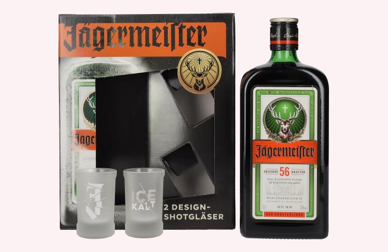 Jägermeister 35% Vol. 0,7l in Geschenkbox mit 2 Shotgläser