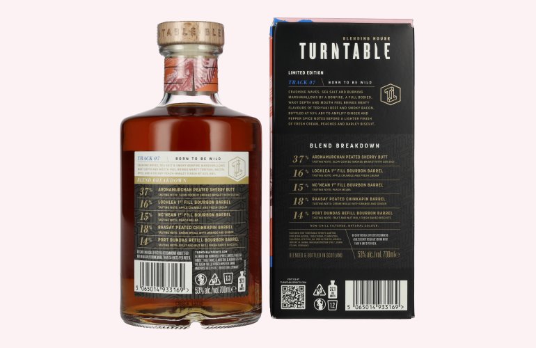 Turntable BORN TO BE WILD Blended Scotch Whisky Limited Edition Track 07 2025 53% Vol. 0,7l in geschenkverpakking