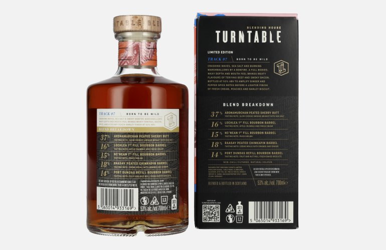 Turntable BORN TO BE WILD Blended Scotch Whisky Limited Edition Track 07 2025 53% Vol. 0,7l in Giftbox