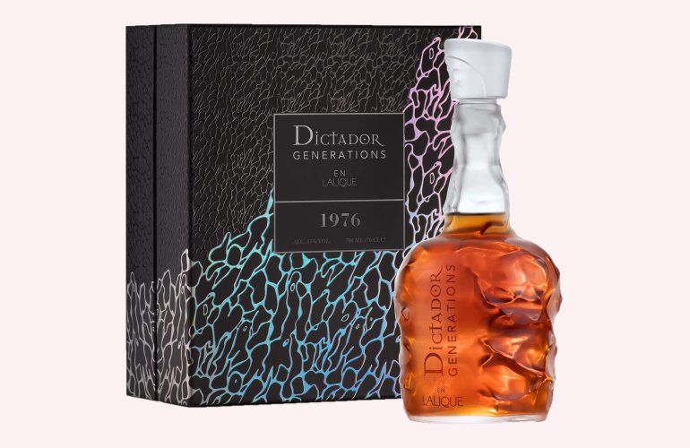 Dictador Generations en LALIQUE 1976 43% Vol. 0,7l in Giftbox with Sample 0,03l