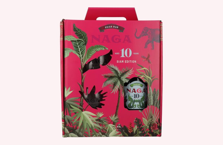 Naga 10 Years Old Asian Rum SIAM EDITION 40% Vol. 0,7l in Geschenkbox mit 2 Gläsern