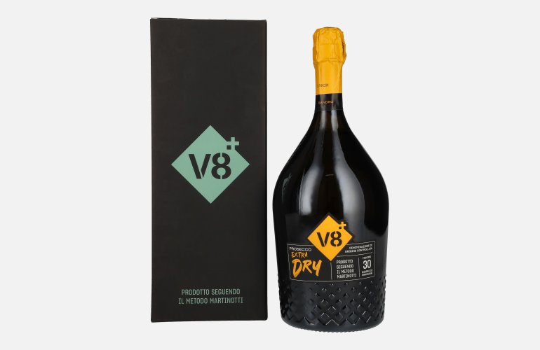 V8+ SANDRO Prosecco Extra Dry DOC 11% Vol. 1,5l en boîte cadeau