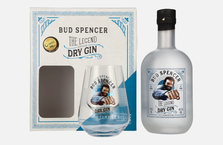 Bud Spencer THE LEGEND Dry Gin 41,3% Vol. 0,7l in geschenkverpakking met Glas