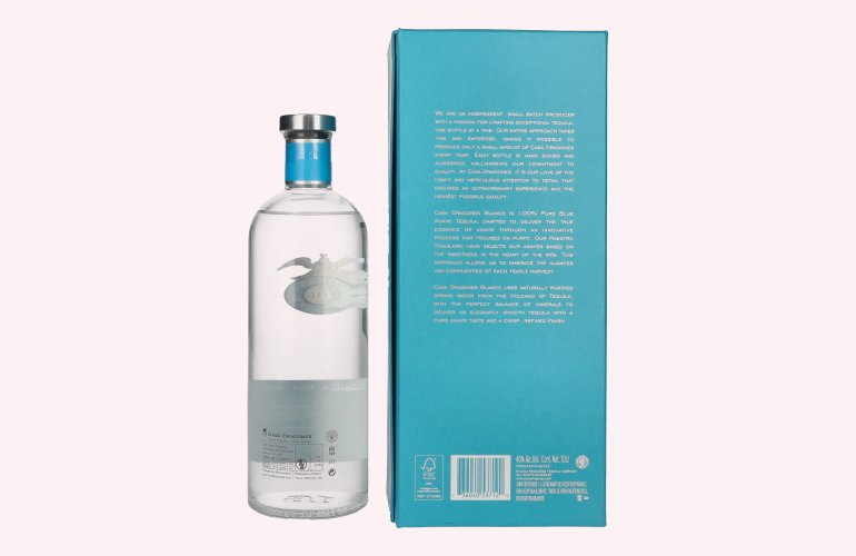 Casa Dragones Tequila BLANCO 100% Puro Agave Azul 40% Vol. 0,7l in geschenkverpakking