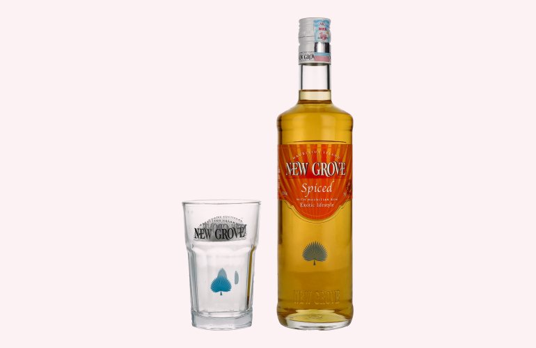 New Grove SPICED Mauritius Island Rum 37,5% Vol. 0,7l mit Glas