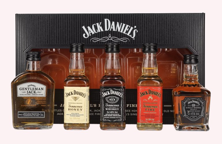 Jack Daniel's FAMILY OF FINE SPIRITS 39% Vol. 5x0,05l in Geschenkbox