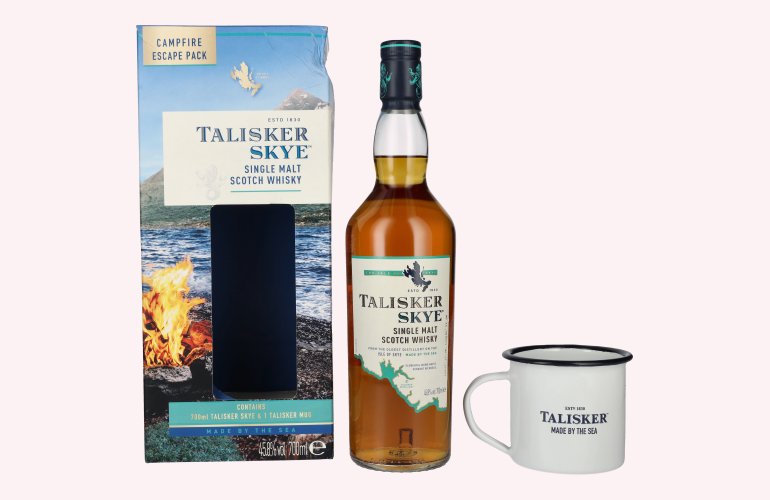 Talisker SKYE Campfire Escape Pack 45,8% Vol. 0,7l in geschenkverpakking met Talisker Mug