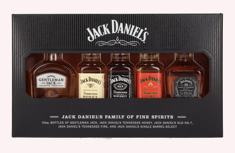 Jack Daniel's FAMILY OF FINE SPIRITS 39% Vol. 5x0,05l in Geschenkbox