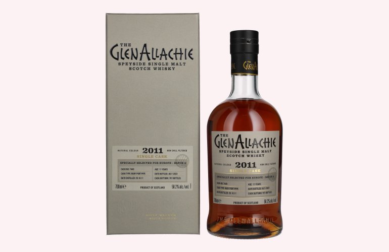 The GlenAllachie 11 Years Old RUBY PORT PIPE 2011 58,2% Vol. 0,7l in geschenkverpakking
