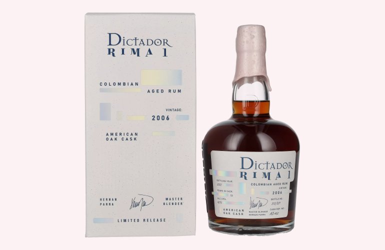 Dictador RIMA 1 16 Years Old AMERICAN OAK Cask Vintage 2006 42% Vol. 0,7l in Geschenkbox