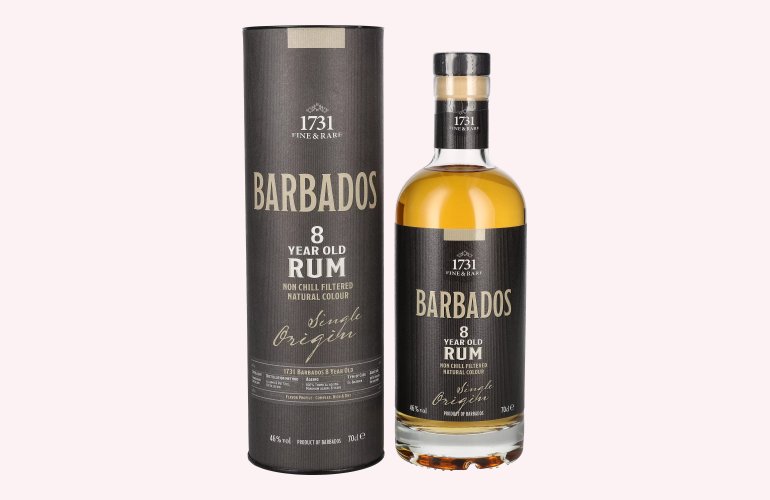 1731 Fine & Rare BARBADOS 8 Years Old Single Origin Rum GB 46% Vol. 0,7l in Geschenkbox