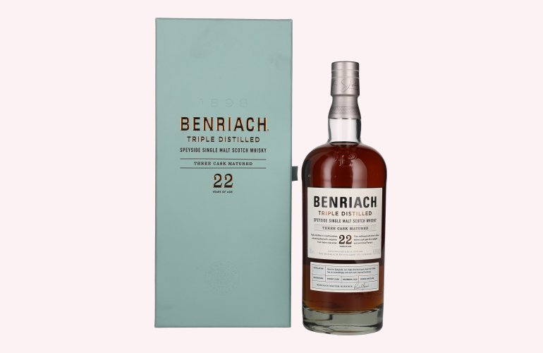 Benriach 22 Years Old Triple Distilled Three Cask Matured Single Malt 46,8% Vol. 0,7l in geschenkverpakking