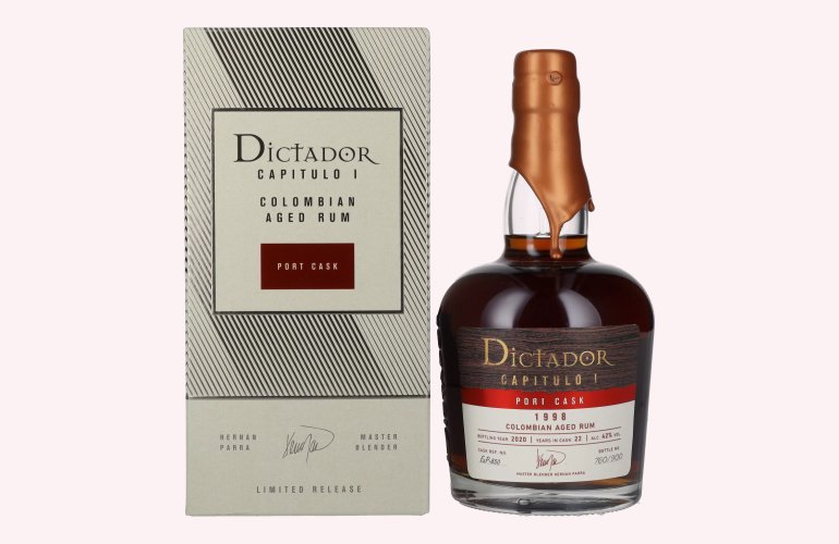 Dictador CAPITULO I 22 Years Old Port Cask Colombian Aged Rum 1998 42% Vol. 0,7l in Geschenkbox