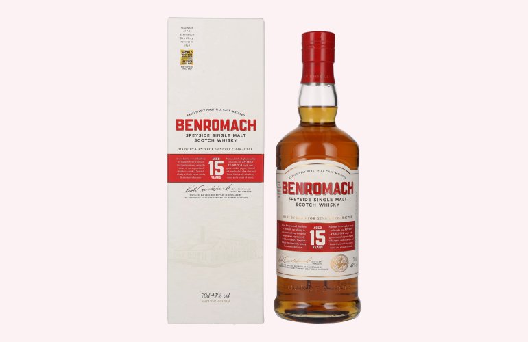 Benromach 15 Years Old Speyside Single Malt - New Design 43% Vol. 0,7l in Giftbox