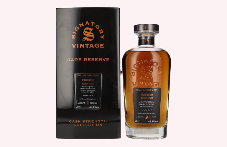 Signatory Vintage Ben Nevis 55 Years Old RARE RESERVE Cask Strength 1966 45,3% Vol. 0,7l in Holzkiste