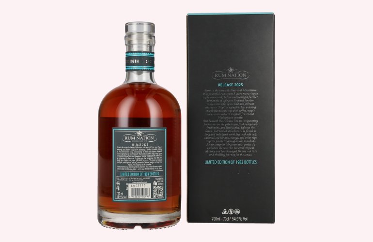Rum Nation Mauritius 8 Years Old Cask Strength Rum Limited Edition 54,9% Vol. 0,7l in Giftbox