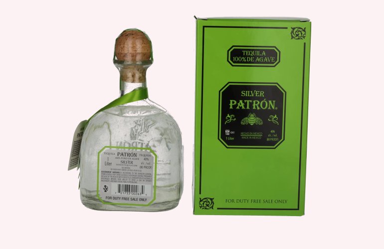 Patrón Tequila Silver 40% Vol. 1l en boîte cadeau