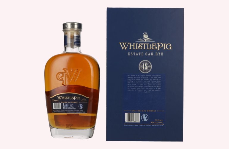 WhistlePig 15 Years Old ESTATE OAK RYE Whiskey 46% Vol. 0,7l in Geschenkbox