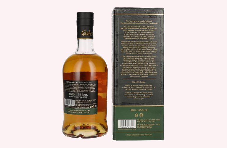 The GlenAllachie 7 Years Old HUNGARIAN VIRGIN OAK FINISH 48% Vol. 0,7l in Giftbox