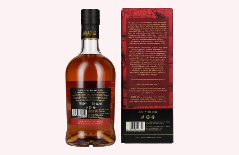 The GlenAllachie 10 Years Old RUBY PORT WOOD FINISH 48% Vol. 0,7l in Giftbox