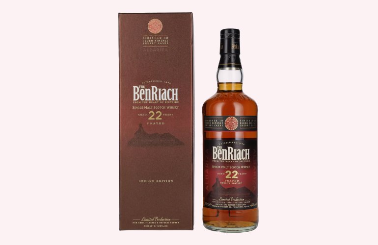 The BenRiach 22 Years Old PEATED Second Edition ALBARIZA 46% Vol. 0,7l in Giftbox