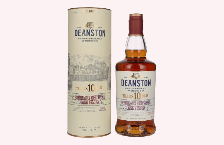 Deanston 10 Years Old Highland Single Malt Bordeaux Red Wine Cask Finish 46,3% Vol. 0,7l in Giftbox
