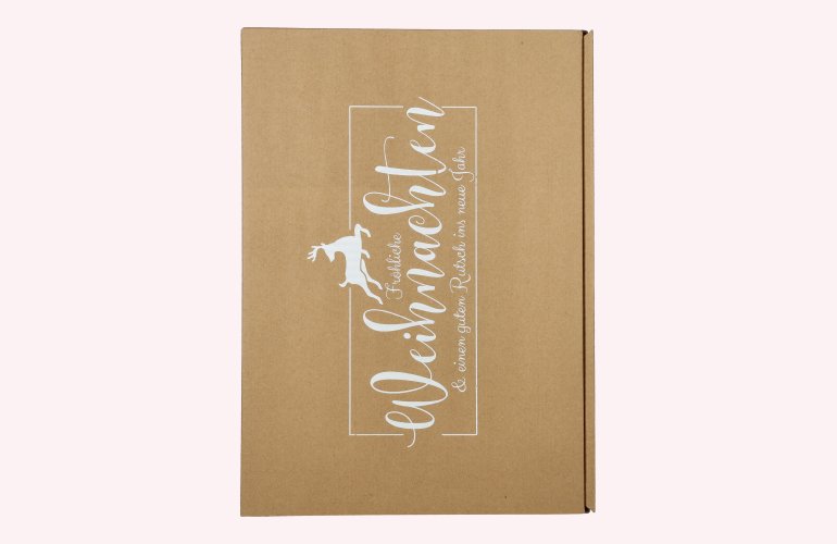 Präsentkarton Natur Weihnachtshirsch 3er 36 cm