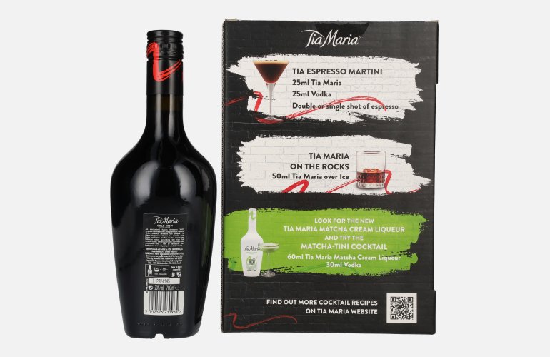 Tia Maria Cold Brew Coffee Liqueur 20% Vol. 0,7l en boîte cadeau avec 2 Verres