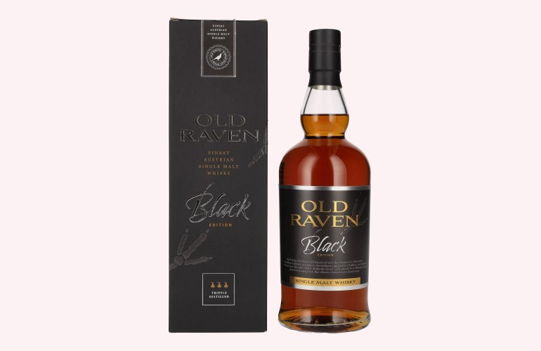 Old Raven Triple Distilled Single Malt Whisky Black Edition Fasstärke Batch 1 55,2% Vol. 0,7l in Geschenkbox