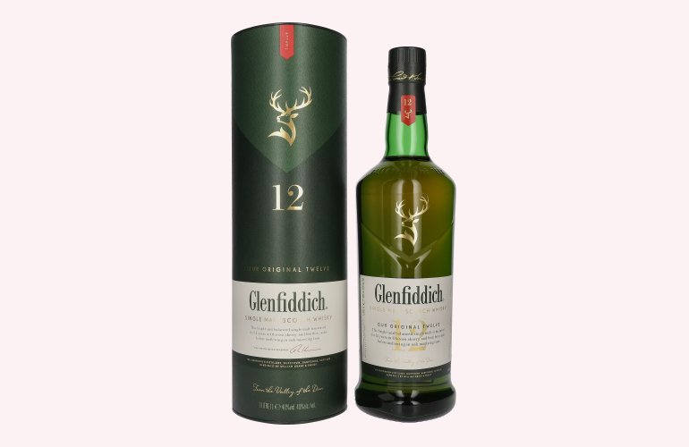 Glenfiddich 12 Years Old Single Malt Scotch Whisky 40% Vol. 1l in Geschenkbox