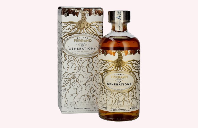 Cognac Ferrand 10 GÉNÉRATIONS 1er Cru de Cognac Grande Champagne 46% Vol. 0,5l en boîte cadeau