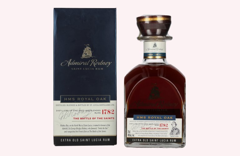 Admiral Rodney HMS ROYAL OAK Extra Old Saint Lucia Rum 40% Vol. 0,7l en boîte cadeau