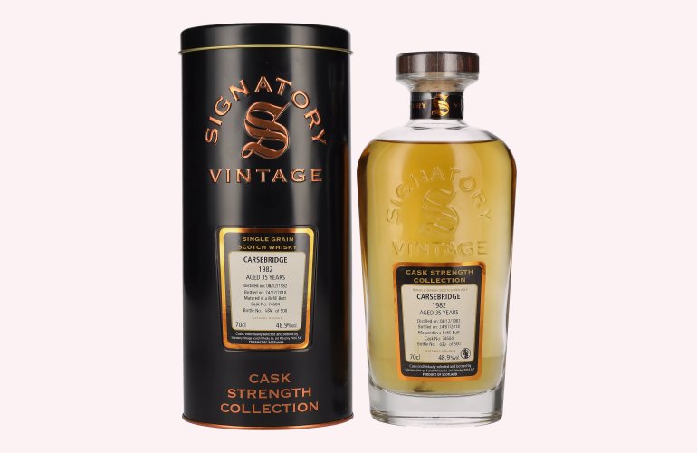 Signatory Vintage CARSEBRIDGE 35 Years Old Cask Strength 1982 48,9% Vol. 0,7l in Tinbox