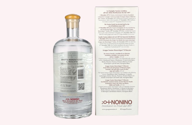 Nonino Grappa Monovitigno il Moscato 41% Vol. 0,7l in Giftbox